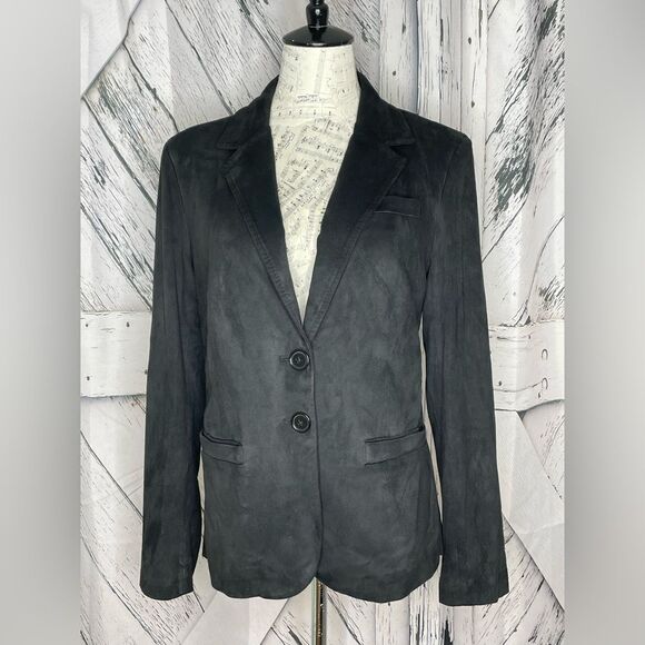 Tart Faux Suede Jacket Blazer Black M - Picture 1 of 5